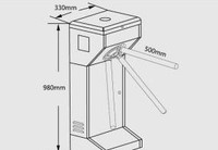 Tourniquet à trépied vertical AKT301 avec lecteur de carte, machine d'entrée à contrôle automatique