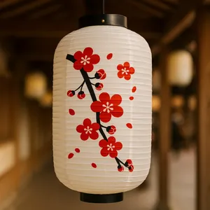 Lanterne en tissu traditionnelle japonaise, <span class=keywords><strong>cuisine</strong></span> Izakaya, restaurant de sushis, décoration de pub, lanterne à fleurs de prunier, lanterne à fleurs de cerisier, extérieur - Product Image 2