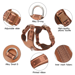 Reflective Dog Harness No-Pull Adjustable Breathable Mesh Pet Vest Geometric Pattern Soft Padded Chest Strap Fashion Polyester - Product Image 3