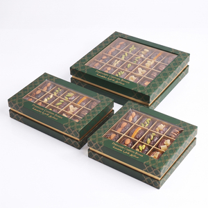 Boîte cadeau personnalisée en carton recyclable avec couvercle et base, pour baklava et dattes, avec fenêtre transparente, design gratuit - Product Image 4
