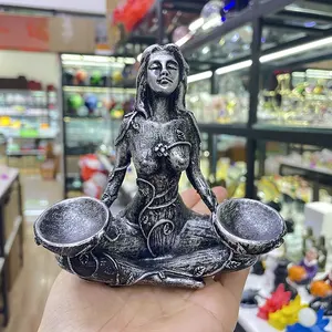 2024 Forest guardian goddess earth mother crystal ball base egg base resin artifact home decoration