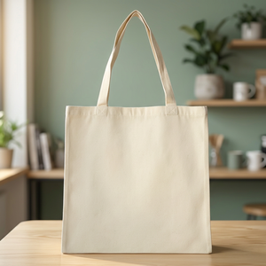 Canvas Tote <b>Bag</b> <b>Medium</b> <b>Size</b> Top Handle Daily Shopping <b>Bag</b> Beige Color - Product Image 2