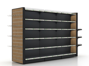 European Style <strong>Slim</strong> Gondola Supermarket <strong>Shelves</strong> Perforated Metal Shelving <strong>Unit</strong> for Euro Market Standards - Product Image 3
