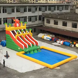 Gratis Disesuaikan Komersial Indoor Menggunakan Kolam Renang Slide Taman Air Tiup untuk Anak-anak