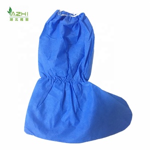 Penutup Panjang medis overcovers perawatan penutup kaki biru nonwoven penutup bot bedah SMS sekali pakai - Product Image 3