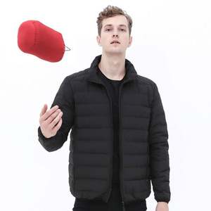 Wholesale Custom Logo Men's Winter <b>Down</b> Coats Outdoor Warm <b>Duck</b> Feather Puffer <b>Jackets</b> with Bubble Puff Fill Polyest Black - Product Image 4