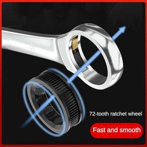 Nhà máy cung cấp hướng dẫn sử dụng lao động tiết kiệm hai đầu một chiều Ratchet cờ lê mận cờ lê số liệu tự làm lớp CRV OEM tùy chỉnh - Product Image 3