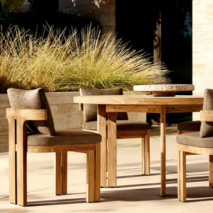 Architectural <b>Teak</b> Wood Outdoor Armless Lounge Sofa <b>Chair</b> for Villa Terrace and Garden Projects Custom Design - Product Image 1