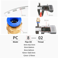 Raccord de connecteur d'air pneumatique PC PCF/PL/PLF 4mm 6mm 8mm filetage 1/8 1/4 3/8 1/2 raccords de tuyau raccords rapides de Tube