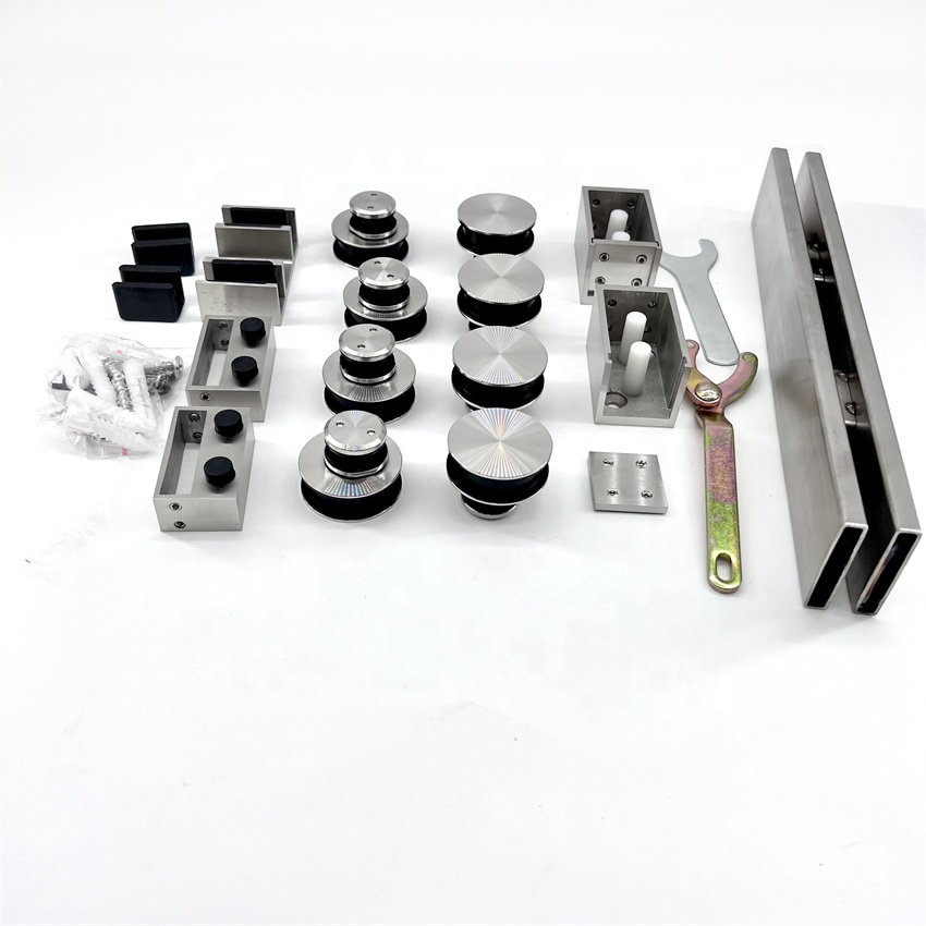 Bathroom accessories stainless steel fitting Kit rollers system hardware set shower glass sliding door hardware