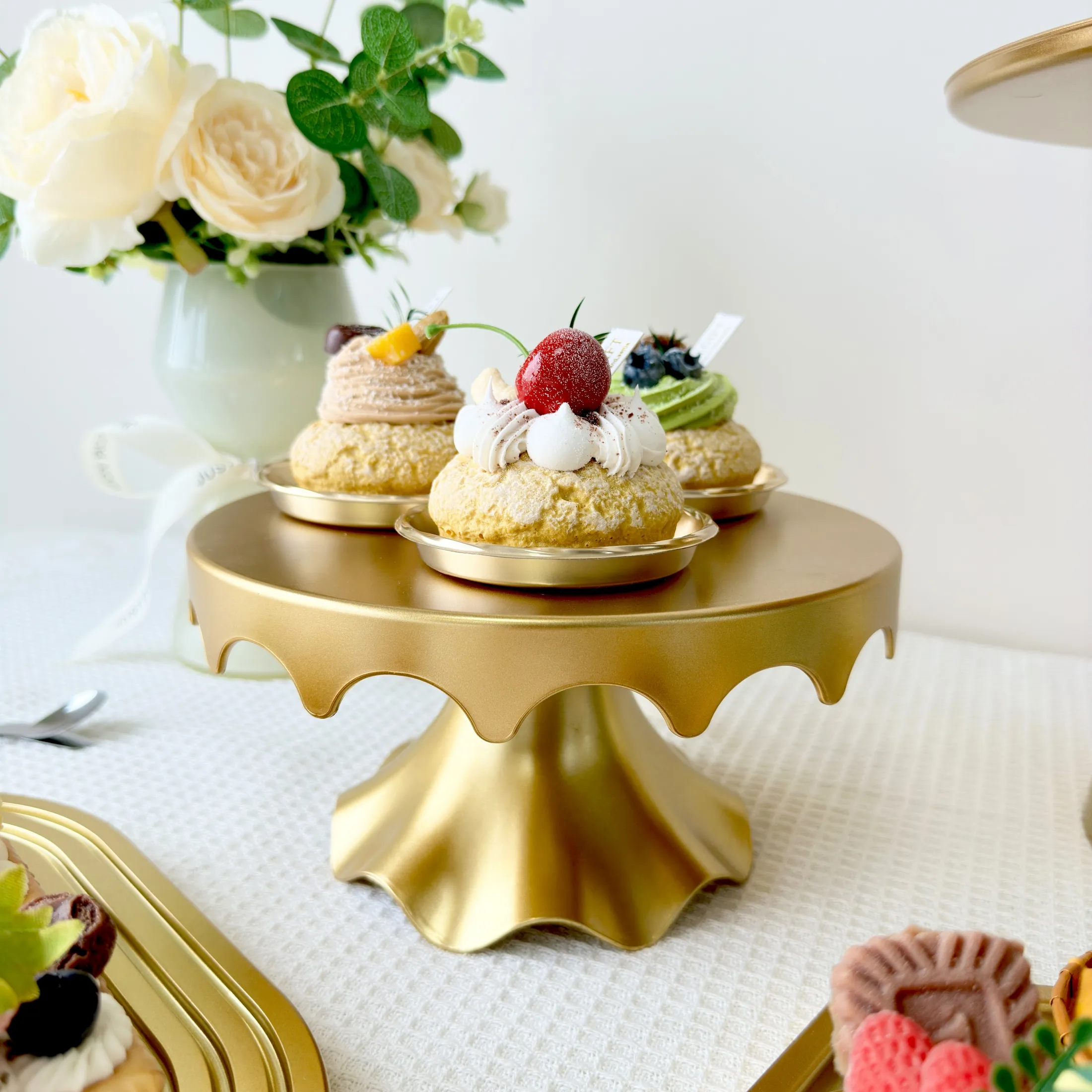 Soporte de pedestal de pastel para decoración de fiesta de cumpleaños y otras decoraciones de boda