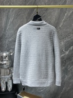 Cardigan tricoté vintage vieilli à fermeture éclair, motif lettres sanskrites, série de pulls d'hiver CH pour le commerce transfrontalier