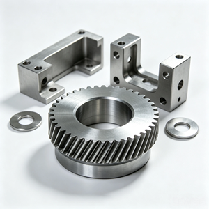 Engrenages hélicoïdaux et pièces à bride usinées CNC de haute précision sur mesure, composants de transmission en acier inoxydable, fabriqués selon vos dessins - Product Image 1