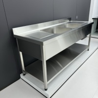 Évier de cuisine commercial en acier inoxydable à prix d'usine, table de préparation commerciale, finition polie, charge de 500 kg/m, pour cuisine