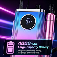 Ponceuse à ongles sans fil XSVV-602 45000 tr/min, batterie grande capacité 4000 mAh, kit de ponceuse à ongles électrique portable à dégradé pour fournitures de salon de manucure