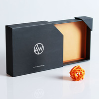 Boîte à tiroir en carton rigide avec logo personnalisé pour portefeuille, emballage en papier durable avec design coulissant, finition mate, emballage cadeau