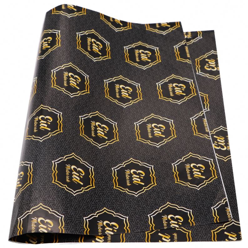 Moisture-proof Coated Paper Wrapping Tissue Sheets with Screen Printed Design Recyclable Gift Wrapping Paper for Household Use