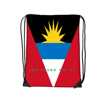 Sac de sport à cordon avec drapeau d'Antigua, léger, en polyester, sac de sport portable, sac à cordon pour les voyages, le camping, l'usage quotidien