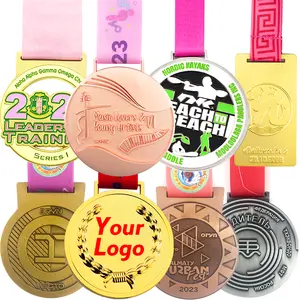 ميدالية مخصصة رياضية معدنية مخصصة بشعار مخصص لسباقات التخرج ورياضات الجمباز، كرة الطائرة، كرنفال السباحة، بطولة كريكت فييستا للرقص