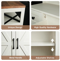 Landhaus-Aufbewahrungsschrank mit Schubladen und Verstellbaren Regalen Holz-Sideboard Buffet Großhandel für Küche Esszimmer Wohnzimmer