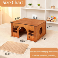Nichoir en bois de haute qualité pour cochon d'Inde, maisons en bois pour petits animaux avec lit robuste pour hamster