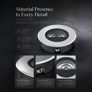 Lumière <span class=keywords><strong>LED</strong></span> encastrée <span class=keywords><strong>de</strong></span> 40 mm à profondeur réduite, structure étanche, ouverture circulaire <span class=keywords><strong>de</strong></span> 149 mm, lampe indicatrice pour sol en béton - Product Image 4