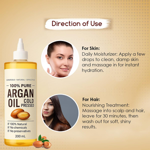 Huile d'Argan Biologique 100% Pure et Naturelle du Maroc en Gros, Huile Végétale Vierge Pressée à Froid pour Cheveux, Marque Blanche - Product Image 3