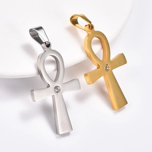 Collar con Colgante Cruz Ankh Egipcio Antiguo de Acero Inoxidable Retro para Mujeres y Hombres, Amuletos de Oración, Cadena, Joyería Religiosa de Metal - Product Image 3