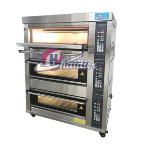 Forno elétrico automático de bolinhas, forno elétrico com 3 camadas e 6 bandejas