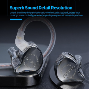Écouteurs intra-auriculaires professionnels KZ EDC Pro en gros, avec transducteur dynamique haute sensibilité, filaires, Hi-Fi, basses profondes - Product Image 6