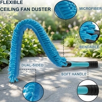 Kit de nettoyage télescopique en alliage d'aluminium pour éliminer la poussière, nettoyeur de ventilateurs de plafond, essuie-vitres multifonctionnel en PBT