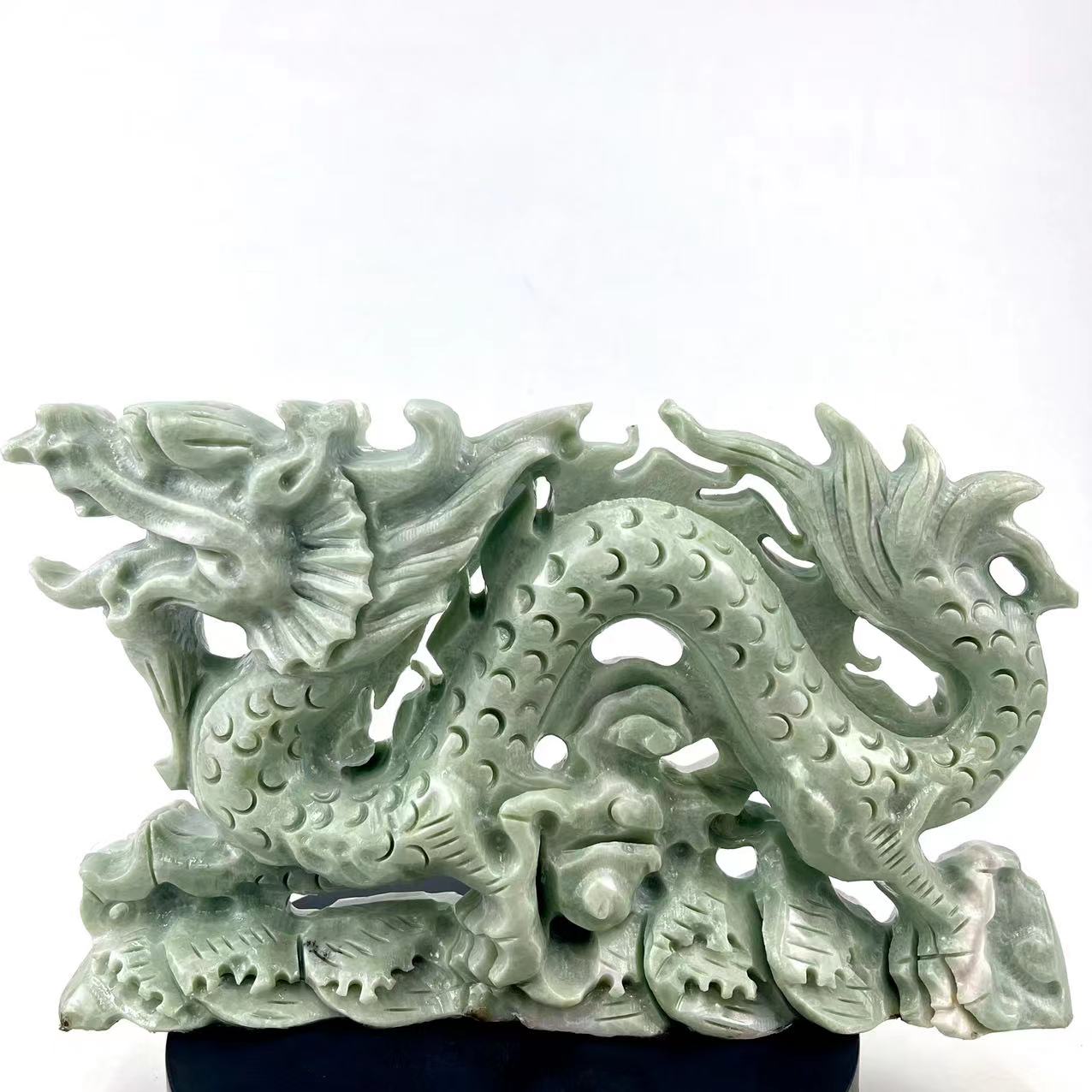 b>Chinois</b> <b>Sculpté</b> <b>Jade</b> <b>Plaque</b> (<b>Vert</b> <b>Pâle</b>) <b>sur</b> <b>Support</b> <b>Voilier</b