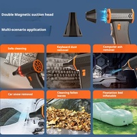 Ventilateur turbo portatif haute vitesse 130000 tr/min, moteur sans balais, 8000 mAh, contrôle de vitesse progressif, double buse magnétique, souffleur de poussière, ventilateur à jet