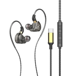Écouteurs intra-auriculaires filaires <span class=keywords><strong>USB</strong></span>-<span class=keywords><strong>C</strong></span>, micro 3 boutons, écouteurs stéréo Hi-Fi transparents, ajustement supra-auriculaire et connecteur plaqué or pour téléphones et PC - Product Image 4