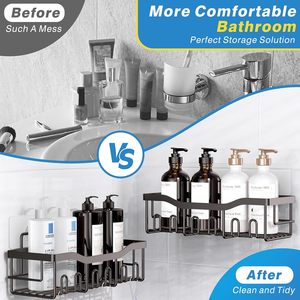 Estante Organizador Moderno para Ducha de Cocina y Baño, Jabonera de Hierro Montada en Pared, Estante de Almacenamiento Esquinero Fácil, Sin Necesidad de Taladrar - Product Image 3
