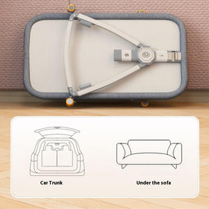 <span class=keywords><strong>Lit</strong></span> bébé moderne en métal avec grand rangement inférieur, design respirant et anti-moustiques pour bébés de 0 à 3 ans - Product Image 6