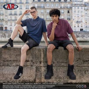 <span class=keywords><strong>Camisa</strong></span> <span class=keywords><strong>de</strong></span> Manga Corta <span class=keywords><strong>de</strong></span> Algodón Puro <span class=keywords><strong>de</strong></span> 275g, Estilo Desgastado con <span class=keywords><strong>Cuello</strong></span> y Botones, Venta al Por Mayor ODM/OEM - Product Image 3