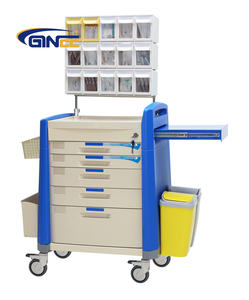 Ginee 의료 ABS 소재 알루미늄 합금 기둥 서랍이있는 비상 트롤리 실용적이고 아름답습니다 - Product Image 4