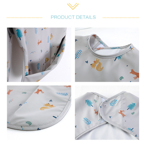 Baberos con mangas largas para bebé, BATA <span class=keywords><strong>DE</strong></span> ARTE impermeable <span class=keywords><strong>de</strong></span> PU, ropa <span class=keywords><strong>de</strong></span> alimentación para recién nacidos, delantales <span class=keywords><strong>de</strong></span> comida ajustables para bebé - Product Image 4