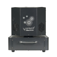 Machine à Fontaine Froide Rotative Sans Fil DMX512 Noire à Double Tête, Effet Scénique LED Blanc Froid pour Mariage, Fête, Événement