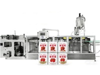 Machine d'emballage Doypack à double sortie haute vitesse pour liquides et pâtes (ketchup, mayonnaise, beurre de cacahuète, sauce soja)
