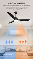 Ventilateur de plafond LED à moteur DC sans balais avec télécommande 2.4G, 3 couleurs changeantes, 6 vitesses, moderne, silencieux, à intensité variable pour salon