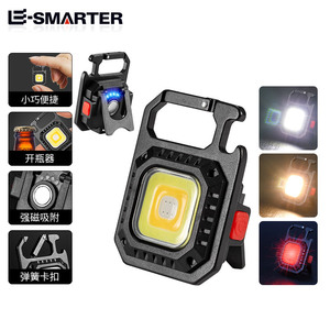 Lampe torche LED portable avec ouvre-bouteille, corps en plastique noir, 100-1000 lumens, couleur lumière du jour, pour le camping et les activités de plein air - Product Image 6
