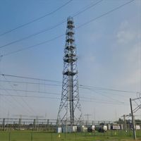 Tour de télécommunication multiplateforme de 45 m à quatre pieds, tour de télécommunication en acier treillis galvanisé à chaud Q355B