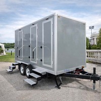 Remorque toilettes portables 3 postes, conforme DOT, de luxe, écologique, avec éclairage LED pour événements extérieurs et parcs