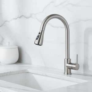 <span class=keywords><strong>Robinet</strong></span> de <span class=keywords><strong>cuisine</strong></span> et salle de bain en acier inoxydable 304, monocommande, avec douchette extractible, monotrou, 2 modes de pulvérisation, certifié CE, anti-éclaboussures - Product Image 3