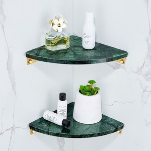 HONGDEC Étagère d'angle de luxe en marbre naturel noir, spécialement conçue pour les espaces de 90 cm °   Coins d'angle pour salles de bain - Product Image 5