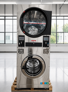 Lavasciuga a gettoni da 12 kg, <span class=keywords><strong>lavatrice</strong></span> in alto e asciugatrice in basso, macchina lavanderia commerciale per lavanderie self-service, hotel e appartamenti - Product Image 4