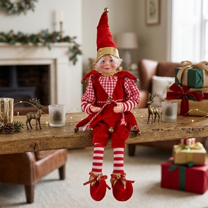 Statue de gnome de jardin fantaisie en feutre bordeaux, design personnalisé, extra grande, décoration commerciale de Noël - Product Image 2