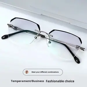 卸売スポットメーカーハイエンドアンチブルーライトファッショナブルなPCレンズ + 350度読み取りメガネメタル男性用 - Product Image 2